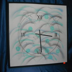 Orologio tela quadrato gra