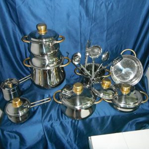 Batteria Pentole Manici Oro